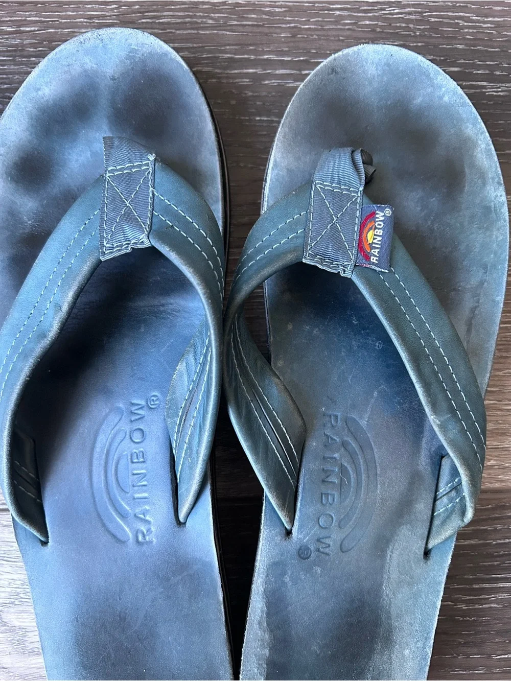 Rainbow Blue Flip Flop Sandals Size 10 - Picture 8 of 10
